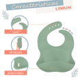 thumbnail image 3 of Kit Bebe Linium 3en1 Babero Cubiertos Plato Silicon Suave Color Verde Olivo, 3 of 9