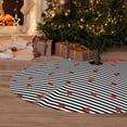 thumbnail image 6 of Yiaed Ladybugs on Black and White Striped Print Christmas Tree Skirt , Tree SkirtsTree Mat for Christmas Winter Holiday Indoor Decorations-48", 6 of 7