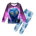 thumbnail image 1 of Moonsky Pijama estampado de pop Hunter, conjuntos de top y pantalón de dos piezas con estampado gráfico de Rumi, Mira y Zoey para niñas y niños Rosa intenso 110, 1 of 4