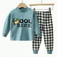 thumbnail image 4 of HCNTES Toddler Boy Pajamas Sleepwear Outfits Set Cute Soft Long Sleeves Top and Casual Pants Sweatsuit 2 Piece Fall Winter Clothing Set for Kids(Navy,3-6 Months), 4 of 4