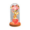 thumbnail image 1 of Rosa preservada para siempre en cristal con decoración de corazón ligero, funciona con pilas, regalo de San Valentín para mamá, hija, abuela , Rosa Rosa rosada, 1 of 8