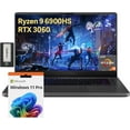 thumbnail image 1 of ASUS ROG Zephyrus Ordinateur Portable de Jeu 15,6 Pouces WQHD 165Hz, AMD Ryzen 9 6900HS, 40 Go DDR5, 1 To SSD, Clavier Rétroéclairé RGB, Caméra Web HD 720P, NVIDIA GeForce RTX 3060, Win 11 Pro, Gris, Station d'Accueil 256 Go, 1 of 8