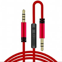 GJX Audio Cable Gold Plated Volume Control 3.5mm to 3.5mm Male to Male Speaker Line AUX Cord with Mic for Headphone