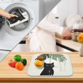 thumbnail image 3 of Yayeee Dish Drying Mat for Kitchen Counter 16" x 18" Microfiber Super Absorbent Coffee Decorative Pad, Black Cat Umbrella, 3 of 9