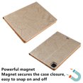 thumbnail image 6 of iPad Air 4th Gen Case 10.9", iPad Pro 11 Case 2020/2018, Allytech PU Leather Slim Shell Folio Flip Butterfly Flower Embossed Shockproo Auto Sleep Wake Stand Case Cover for Apple iPad Air 4, Gold, 6 of 6