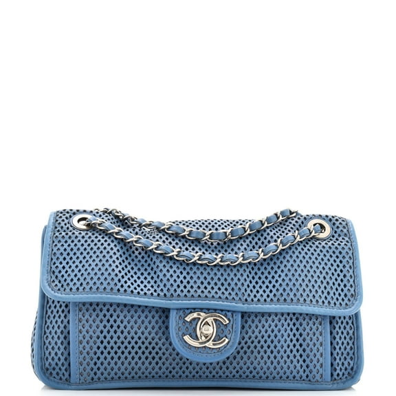 Pre-Owned CHANEL Up In The Air Flap Bag Perforated Leather Medium By Rebag