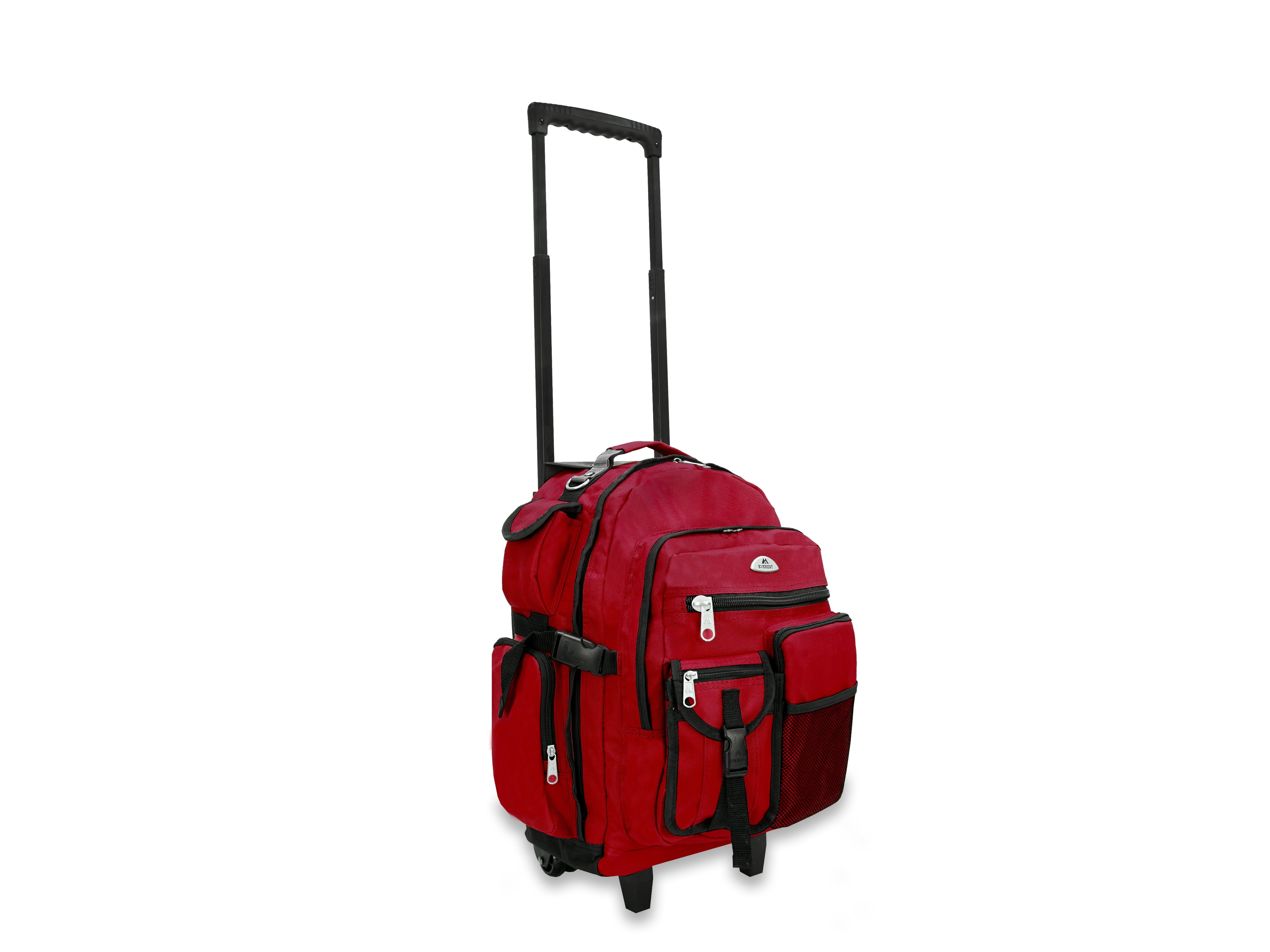 Everest 21" Deluxe Wheeled Backpack, Burgundy All Ages, Unisex 5045WH-BURG, Carrier and Shoulder Book Bag for School, Work, Sports, and Travel