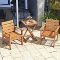 thumbnail image 4 of Costway 2 PCS Patio Hardwood Chair Wood Dining Armchairs Breathable Slatted Seat Garden, 4 of 8
