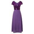 thumbnail image 5 of Evening Gowns for Women Formal Midi Dresses Womens Summer V-Neck Sequined Chiffon Panel Evening Gown Elegant Evening Dress Fashion Party Bridesmaid Gown, 5 of 7