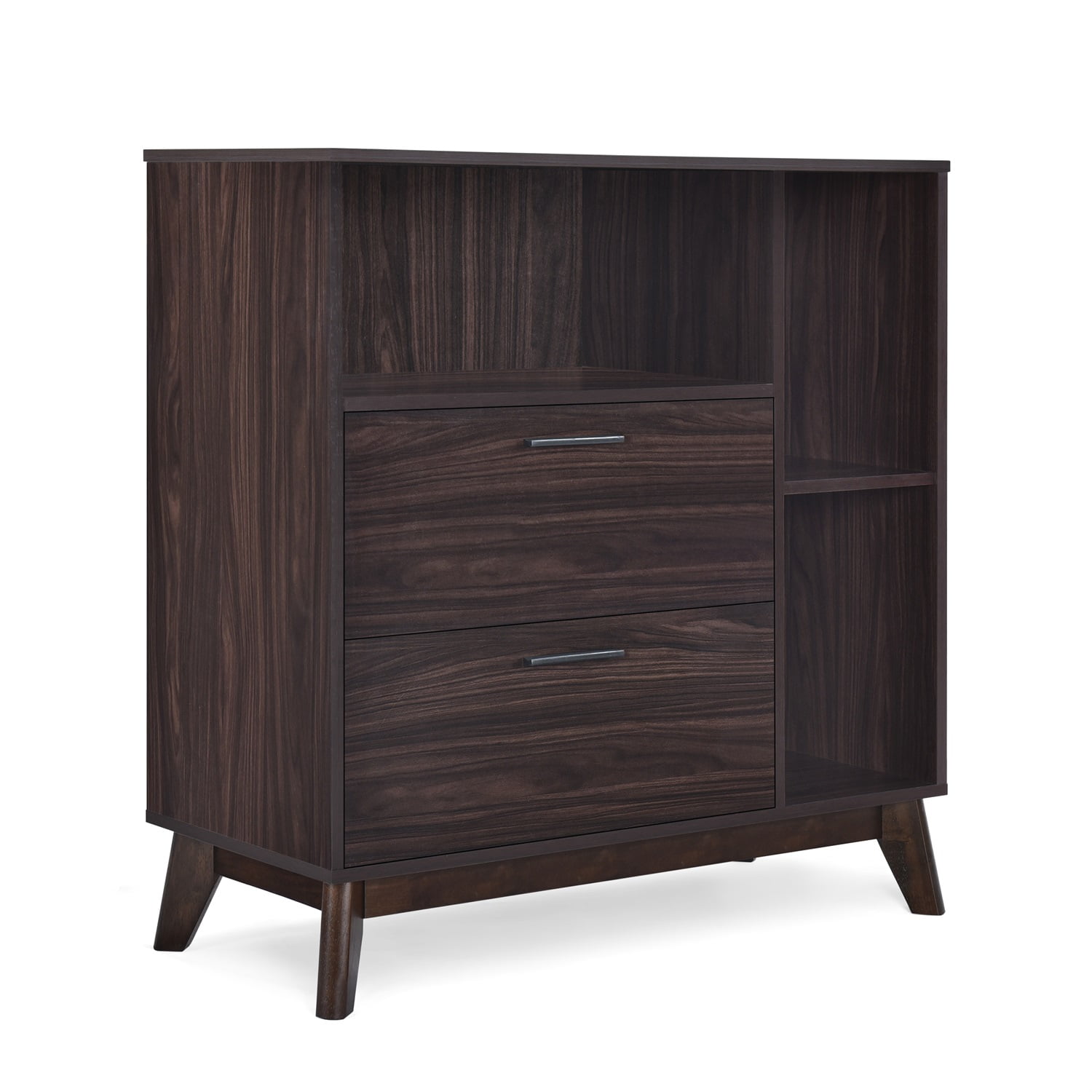 Kadyn Mid Century Cabinet, Modern 2 Drawer Cabinet with 2 Drawer, Cabinet for Living Room, Wenge Kadyn Mid Century Cabinet, Modern 2 Drawer Cabinet with 2 Drawer, Cabinet for Living Room, Wenge