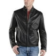 thumbnail image 2 of Men's Genuine Lambskin Leather Jacket Biker Soft Stylish Motorcycle Jacket MJF059, 2 of 4