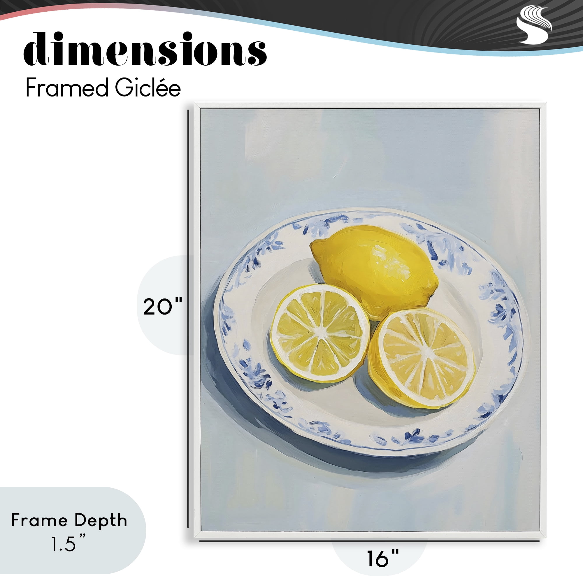 Stupell Industries Plate of Juicy Lemons White Framed Giclee Art, design by The Prints Vibe