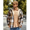 thumbnail image 6 of COOFANDY Men's Flannel Hooded Shirt Jacket Plaid Hoodie Zipper Sherpa Lined Winter Thermal Flannel, 6 of 7