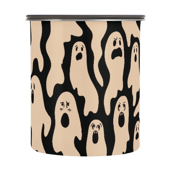 Strange Ghost Pattern Airtight Coffee Bean Canister 30oz Food Storage Containers with Lids For Gournd, Tea, Sugar, Flour, Rice, Cereal, Candy Cookie Jar