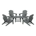 thumbnail image 2 of WestinTrends Dylan 5-Piece Outdoor Patio HDPE Adirondack Chair With Round Coffee Table Conversation Set, Gray, 2 of 12