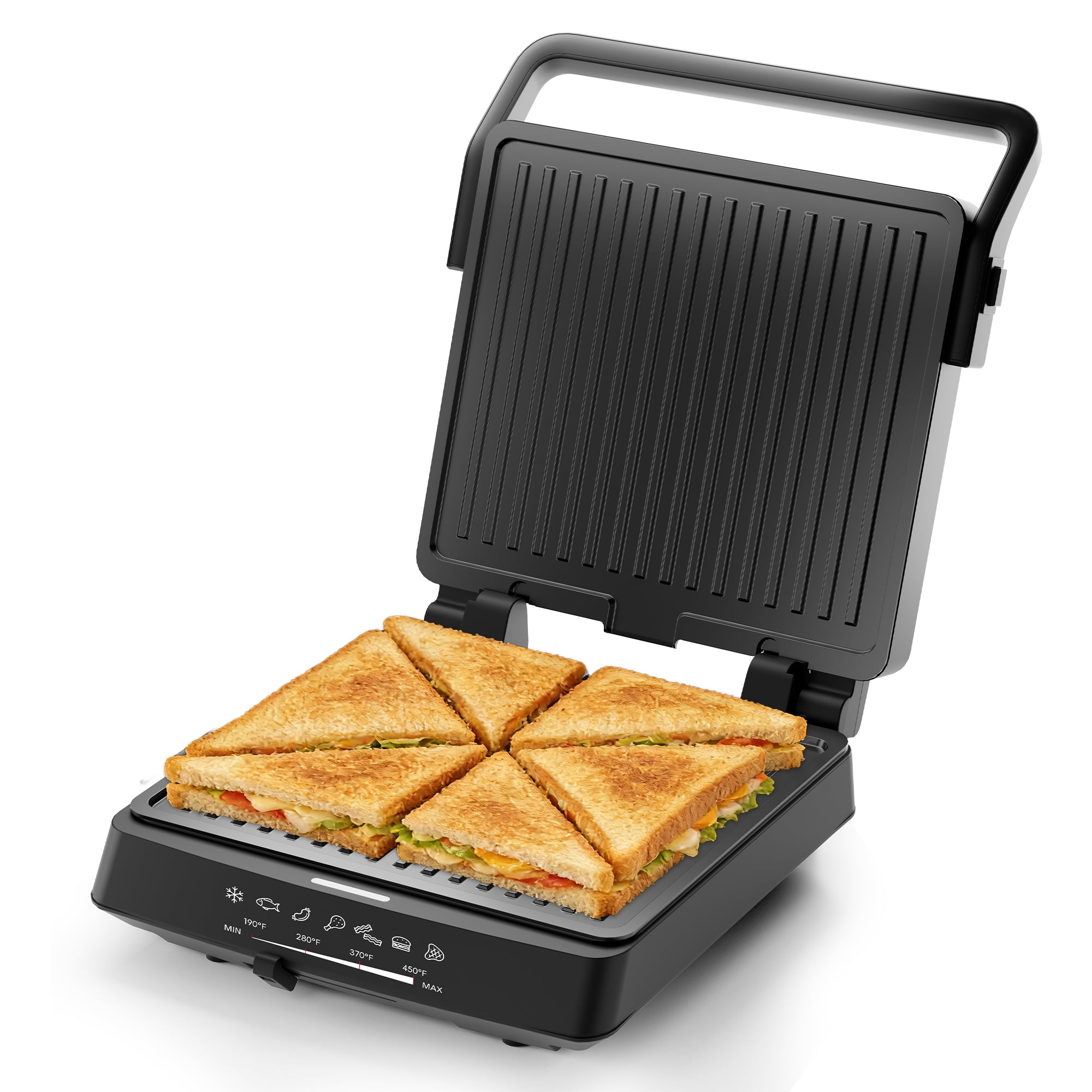 Whall 4-in-1 Indoor Grill & Griddle Combo, 1600W, Black photo 1