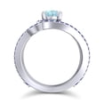thumbnail image 4 of 2.50 Carat Fine Round Cut Aquamarine & Blue Sapphire Gemstone Bridal Ring for Women Solid 18K White Gold Size 7 by Diamond-Capitals, 4 of 8