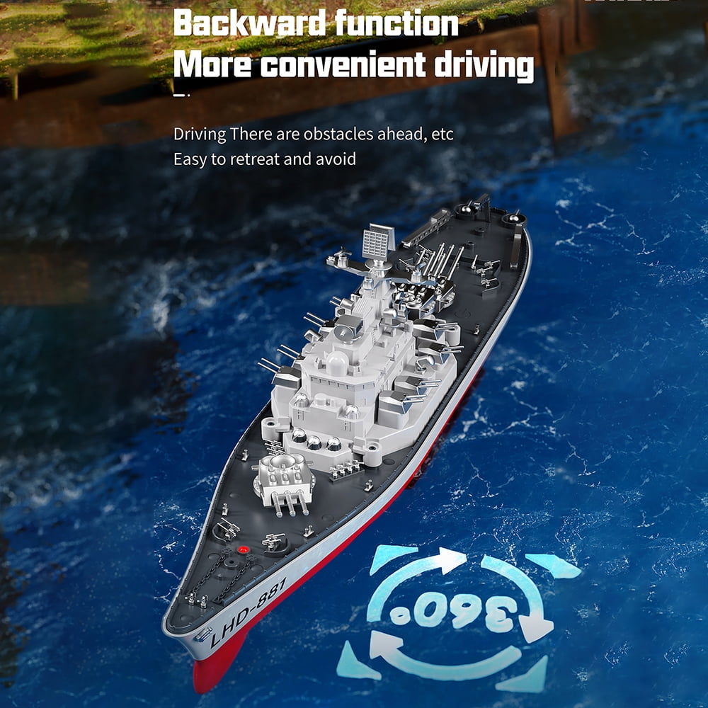 Remote  boat,Remote Boat 390 Scale Armed Cruiser Lakes And With Size Ship /off Water Cruiser Boat Warship Battleship Boat Model Remote Warship Battleship 1 Low Battery Waterproof Size