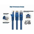 thumbnail image 2 of Cable Leader 12ft Cat6 UTP Ethernet Network Patch Cable Snagless 24AWG Bare Copper, Blue, 2 of 6