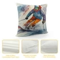 thumbnail image 4 of Shangniulu Snowboarder Man Short Plush Square Throw Pillow Covers Leisure Ski Fun Throw Pillow Covers Zippered for Couch Car Sofa - No Insert, 4 of 5