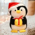 thumbnail image 4 of Christmas Santa Claus and Penguin Plush Doll Set with Holiday Hats Soft Stuffed Animal Toys for Home Decor Gift(Black), 4 of 6