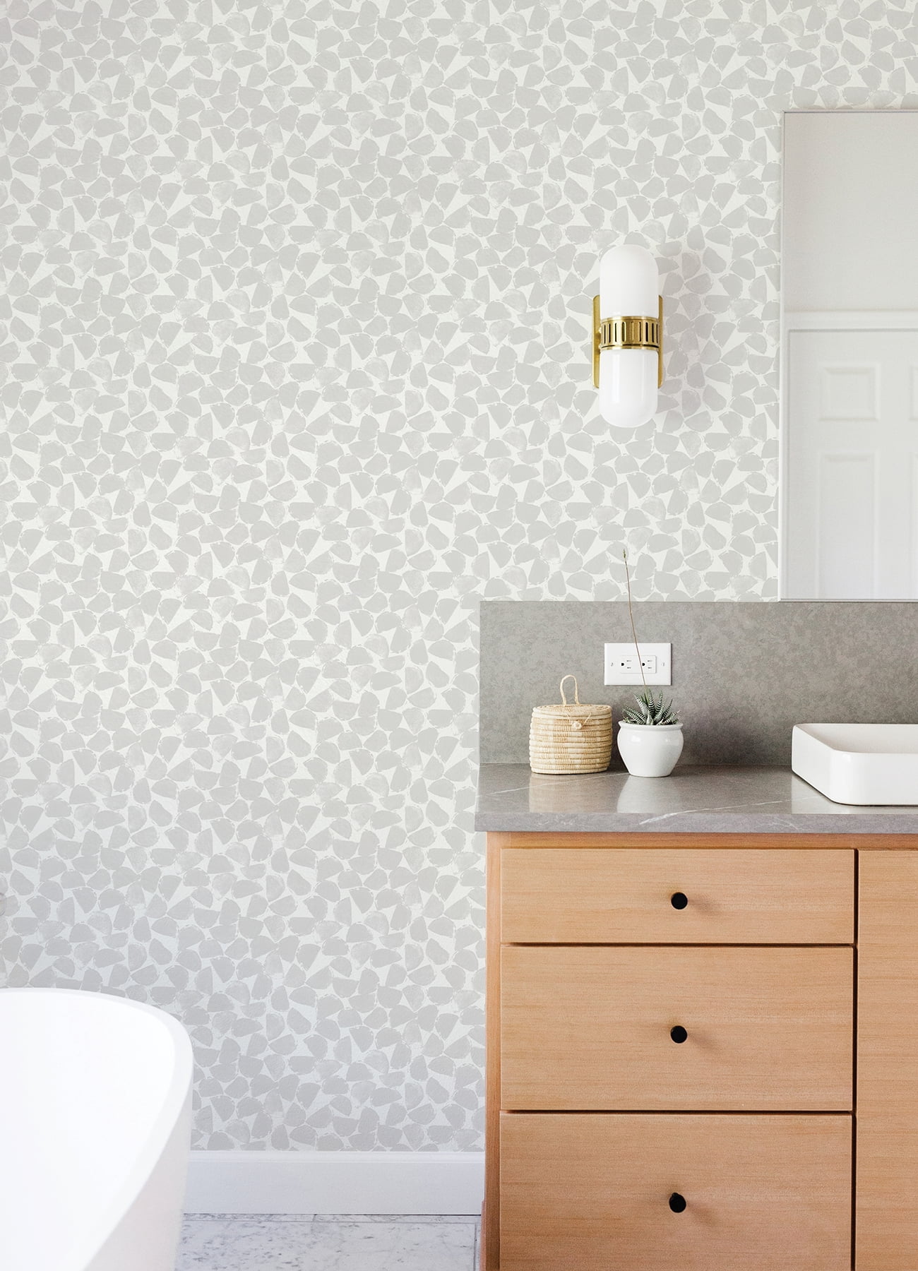 InHome Bliss Print Grey Peel & Stick Wallpaper