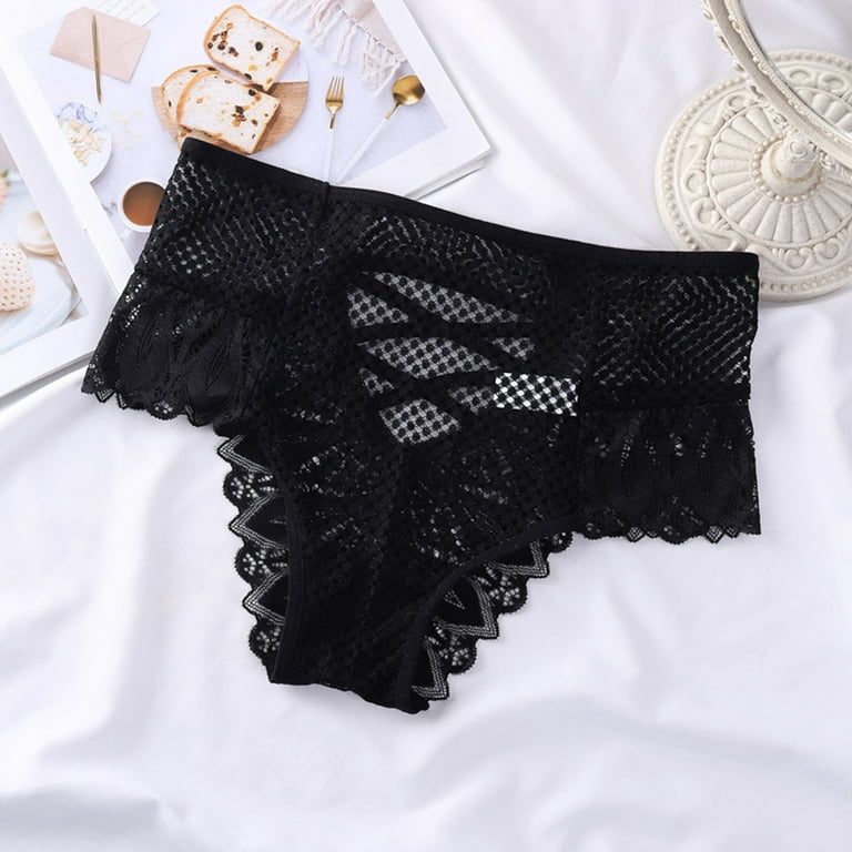 PMUYBHF Plus Size Underwear For Women 3X Tummy Control Panties For Women  Crochet Lace Lace Up Panty Hollow Out Underwear Womens Seamless Underwear  8.99 