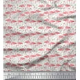 thumbnail image 1 of Soimoi Poly Georgette Fabric Grass & Flamingo Bird Fabric Prints by Yard 52 Inch Wide, 1 of 3