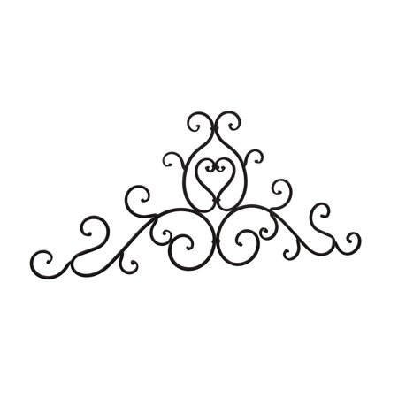 Princess Scroll Wall Hanging - Distressed Espresso Finish Metal Scrolls Wall Hanging
