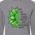 thumbnail image 4 of Inktastic Mental Health Awareness Green Sunflower Ribbon Long Sleeve T-Shirt, 4 of 5