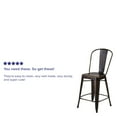 thumbnail image 5 of Flash Furniture Blake Commercial Grade 4 Pack 24" High Distressed Copper Metal Indoor-Outdoor Counter Height Stool with Back, 5 of 13