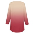 thumbnail image 4 of Womens Tops 3/4 Length Sleeve Tops Neck Casual Print Tunic T Shirts Three Quarter Length Tops Blouses For Women, 4 of 5
