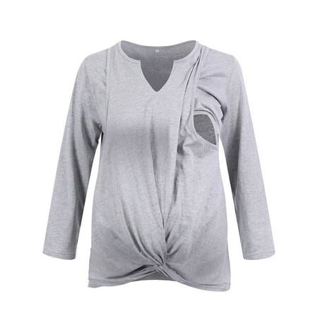

Dress Maternity Photography for Women Maternity Nursing Clothes Long Sleeve V-neck Breastfeeding Pregnant Tops
