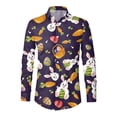 thumbnail image 5 of Mens Easter Shirts Fashion Digital 3D Printed Long Sleeve Lapel Button Down Mens Clothing,Dark Blue,2XL, 5 of 5