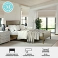 thumbnail image 3 of Martha Stewart Corbin Queen Size Solid Wood Platform Bed with Wooden Headboard and Footboard, No Box Spring Needed, Brown Gray, 3 of 11
