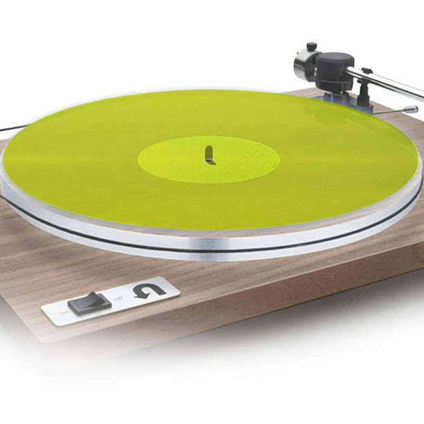 Slipmat Acrylique Pour Platine Vinyle 12 Pouces - Améliore Son, Réduit Statique, Design Blanc Brillant