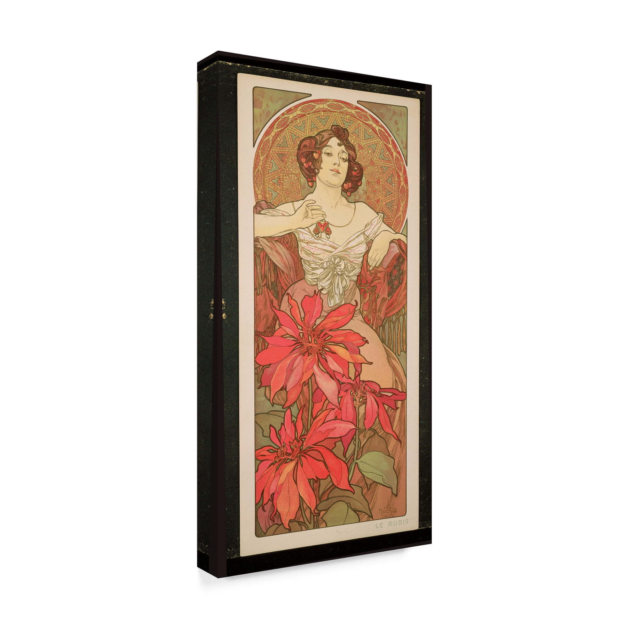 Trademark Fine Art 'The Precious Stones: Ruby, 1900' Canvas Art by Alphonse Marie Mucha