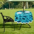thumbnail image 6 of Coolnut 60" Sea Turtle Round Tablecloth, Waterproof Spillproof Polyester Fabric Table Cover with Zipper Umbrella Hole for Outdoor Patio Garden Dining Party, 6 of 7