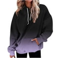 thumbnail image 1 of Bowake Womens Oversized Hooded Sweatshirt Gradient Drawstring Long Sleeve Casual Fall Winter Pullover Tops with Pocket, 1 of 5