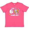 thumbnail image 3 of Inktastic I Am 6 Years Old Cute Smiling Butterfly with Flowers Youth T-Shirt, 3 of 5