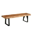 thumbnail image 1 of Pemberly Row Mid-Century 68" Live Edge Solid Wood Dining Bench in Brown, 1 of 6