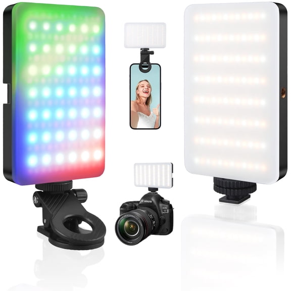 AndHot Phone Light Clip 129 LED,Selfie Light RGB Lighting 10 Lighting Modes for iPhone Laptop Camera,Portable Fill Light for Selfies Video Conferencing Photography TikTok YouTube Vlog Shooting