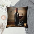 thumbnail image 2 of Orinice Wine Bottle Table Graphic Decorative Pillow Cover for Home Couch Living Room Sofa - Year-Round Use Zipper Closure 1PC 20x20in, 2 of 5