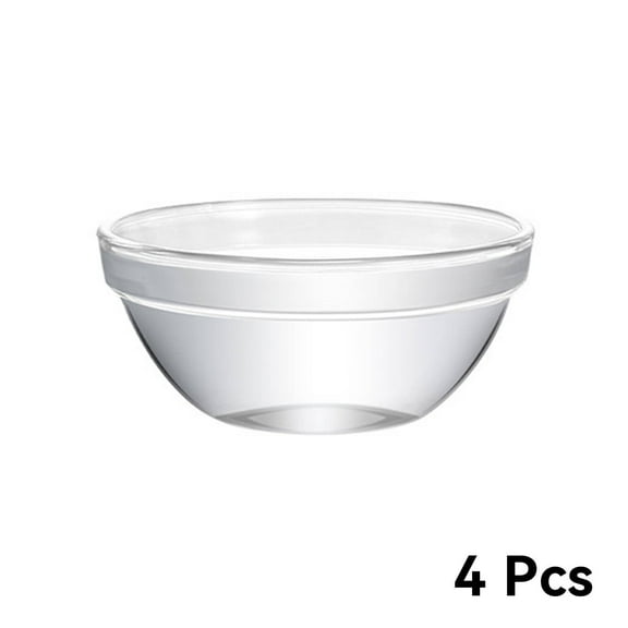 ACDANC 4Pcs Small Glass Bowls Lead-Free Glass Bowl Dipping Bowls Non-toxic and Odorless Pyrex Bowls S