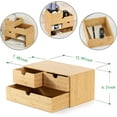 thumbnail image 4 of Wisuce Bamboo Desk Organizer - Mini Desktop Drawer Tabletop Storage Organization Box for Office Home Toiletries Supplies, No Assembly Required (3 Drawer), 4 of 12
