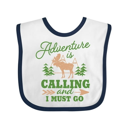 

Inktastic Vintage Adventure is Calling and I Must Go with Moose Gift Baby Boy or Baby Girl Bib