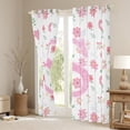 thumbnail image 3 of Manfei Initial Letter S Black Out Curtains,Pink Sequin Print Curtains Pack of 2 (42x63 Each),Cute Flower Floral Bedroom Curtains For Girl Kids,Breathable Bedroom Decoration, 3 of 6
