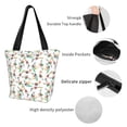 thumbnail image 4 of Pofeuu Pretty Floral With Leaves Print Women Fashion Shoulder Handbags Top Handle Satchel Bags Tote Shoulder Shopping Bag Stylish Canvas Tote Bag, 4 of 6