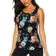 thumbnail image 2 of Uemuo Hibiscus Rose Pattern Workout Tank Tops for Women Breathable Moisture-wicking tank top Sleeveless Running Loose Fit Yoga Tops Active Shirts Sports Gym Exercise, 2 of 9