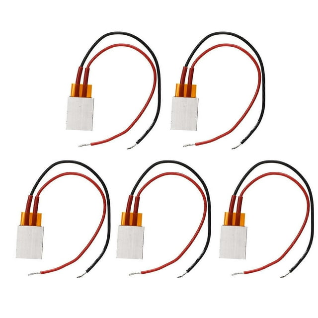 5Pcs PTC Heating Plate Aluminum Alloy Ceramic Thermostatic PTC Heating Element 200 Red Black Cable 12V